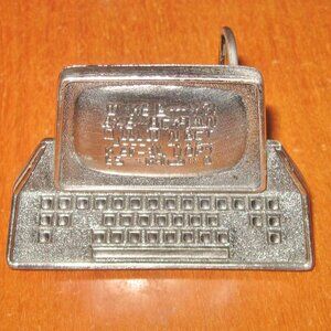 Vintage Computer Belt Buckle 1981 Great American #860 Metal Belt Buckle Made USA